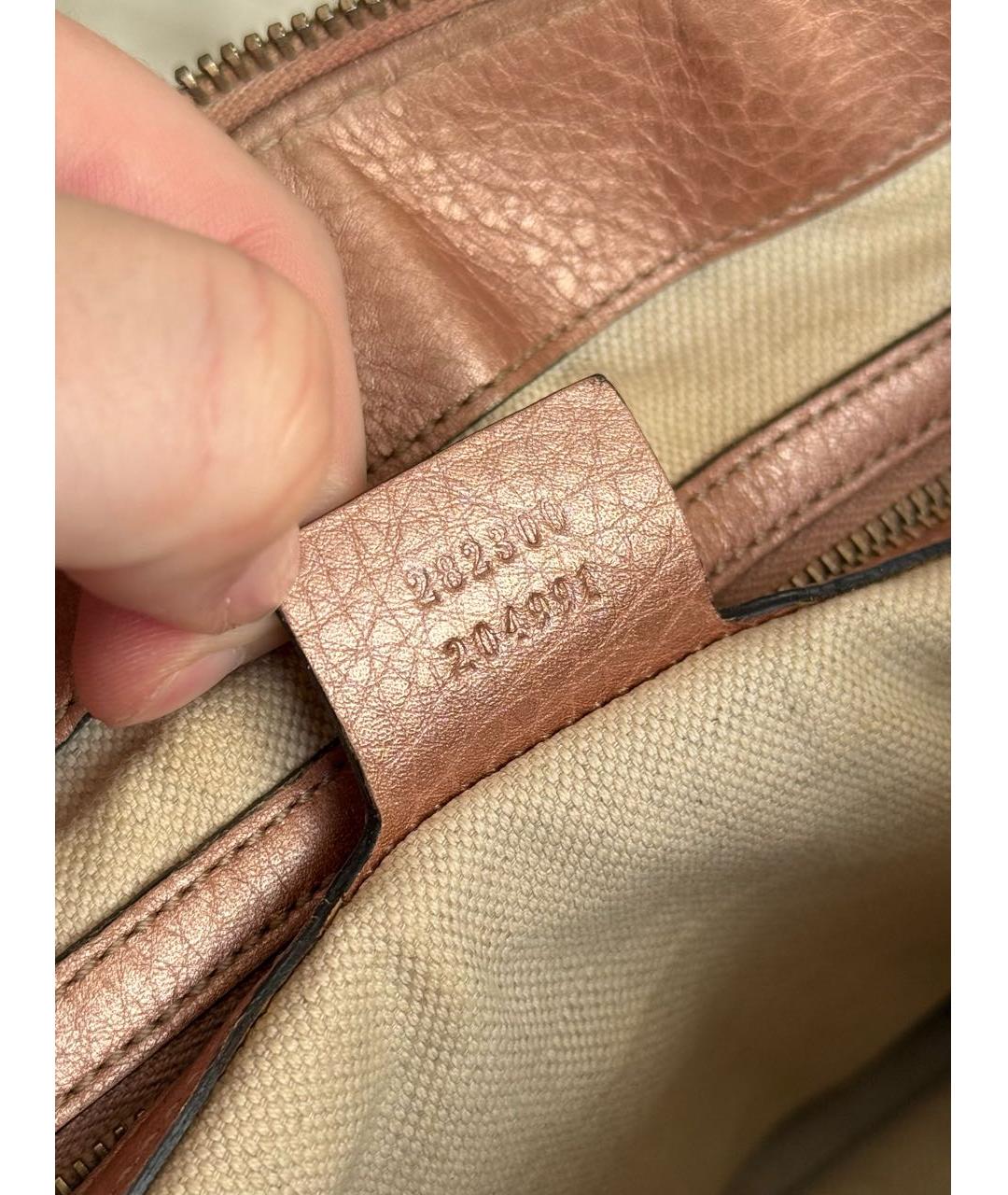 GUCCI Коричневая кожаная сумка с короткими ручками, фото 7