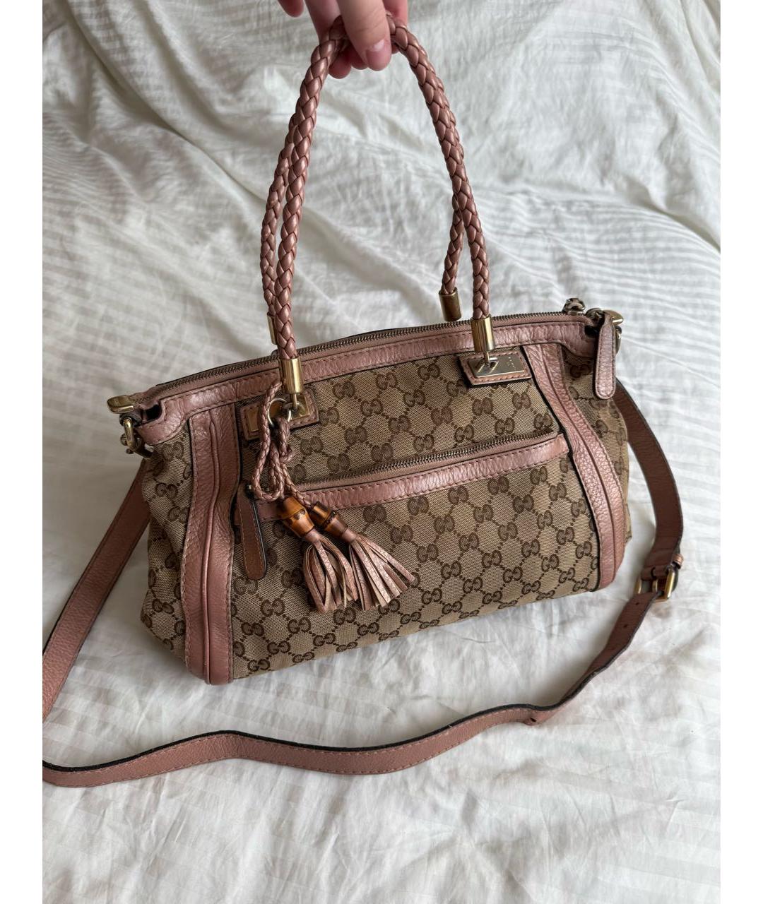 GUCCI Коричневая кожаная сумка с короткими ручками, фото 9
