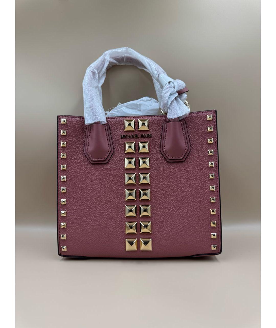 MICHAEL KORS Розовая кожаная сумка с короткими ручками, фото 8