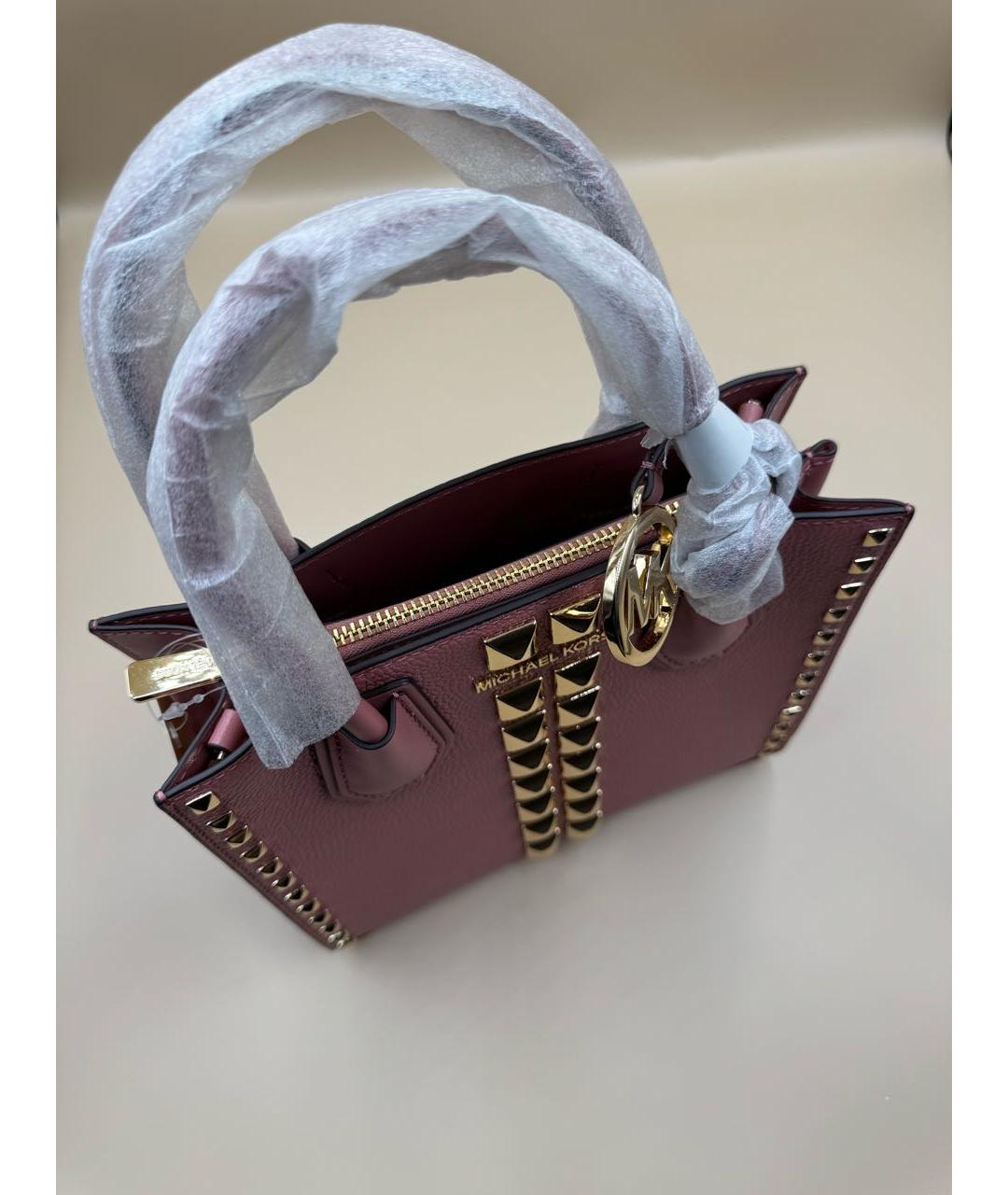 MICHAEL KORS Розовая кожаная сумка с короткими ручками, фото 6