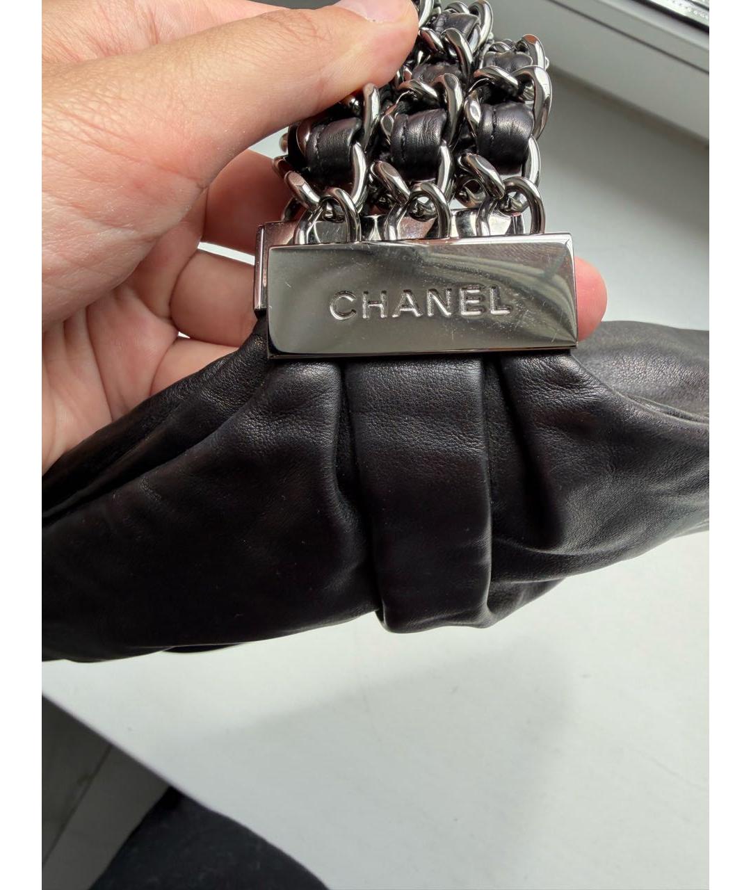 CHANEL Черная кожаная сумка с короткими ручками, фото 8