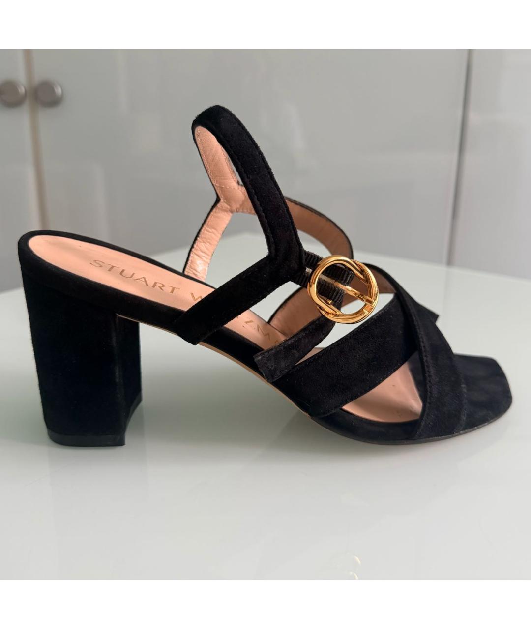 STUART WEITZMAN Черные замшевые босоножки, фото 9