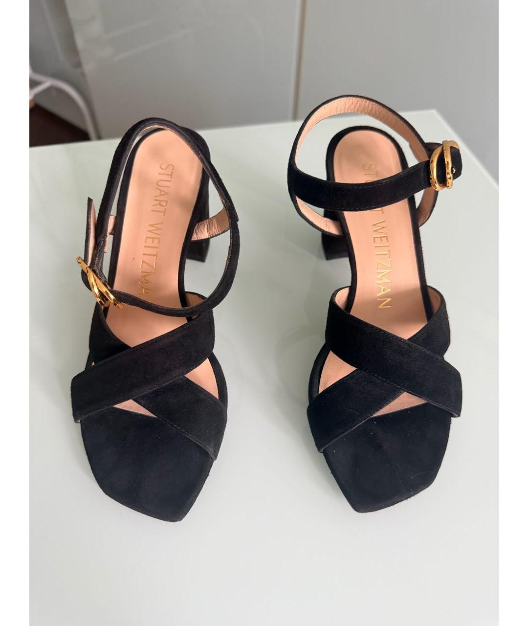 STUART WEITZMAN Черные замшевые босоножки, фото 2