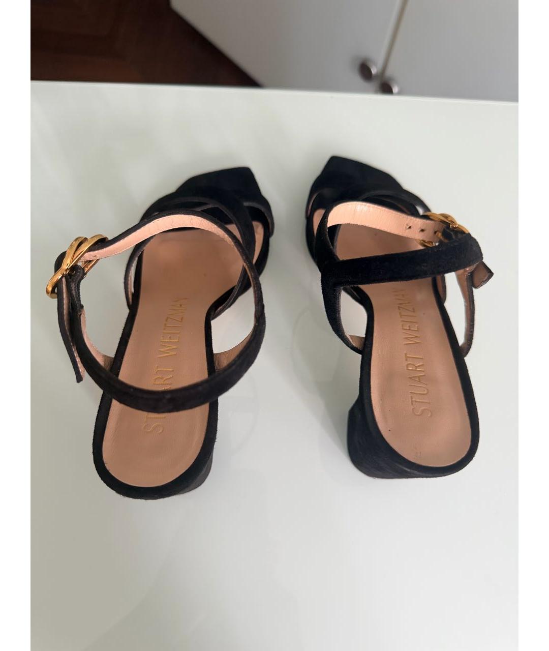 STUART WEITZMAN Черные замшевые босоножки, фото 3