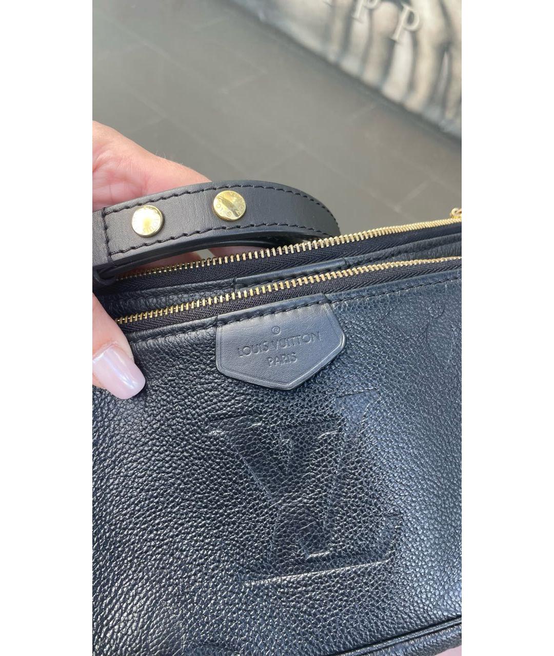 LOUIS VUITTON Черная кожаная сумка через плечо, фото 3