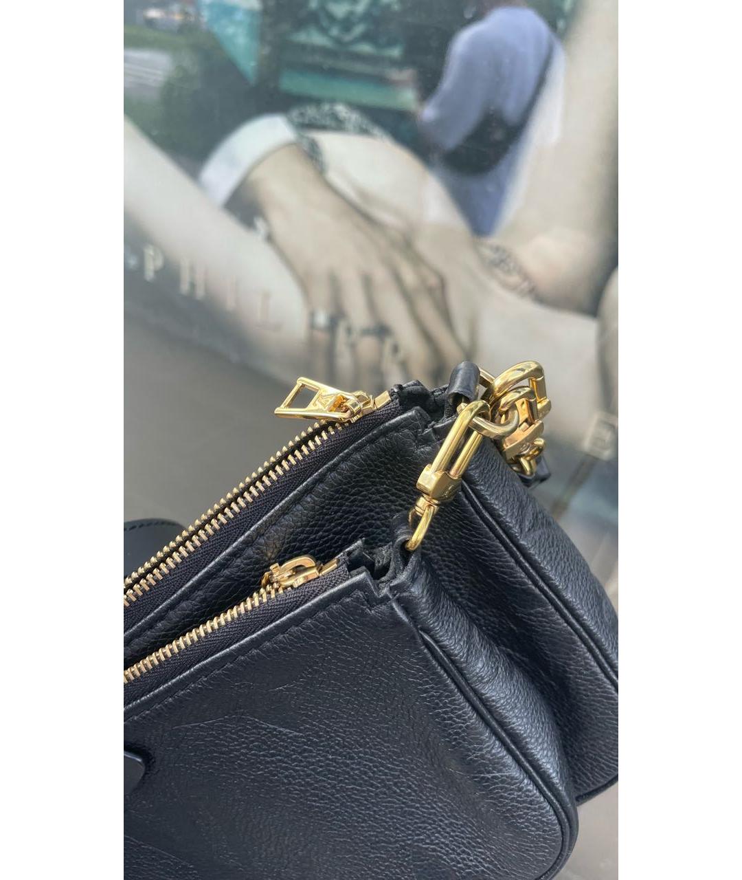 LOUIS VUITTON Черная кожаная сумка через плечо, фото 6