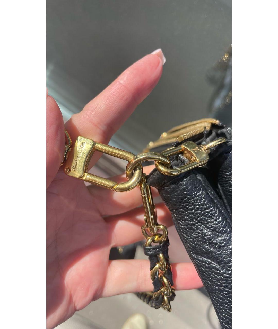LOUIS VUITTON Черная кожаная сумка через плечо, фото 5