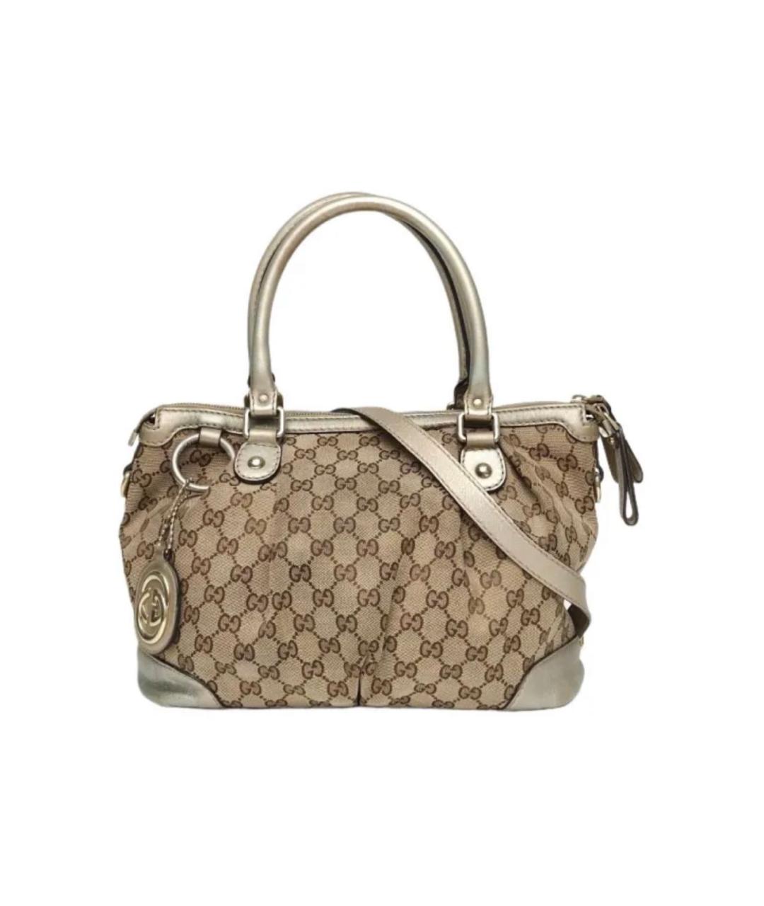 GUCCI Бежевая тканевая сумка тоут, фото 8