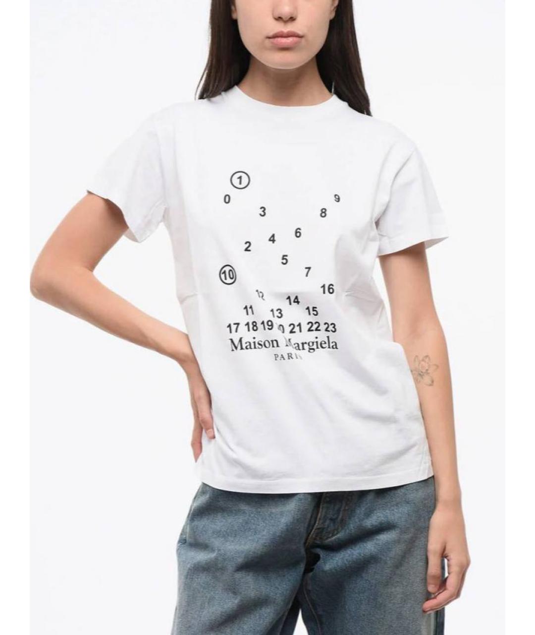 MAISON MARGIELA Белая хлопковая футболка, фото 2