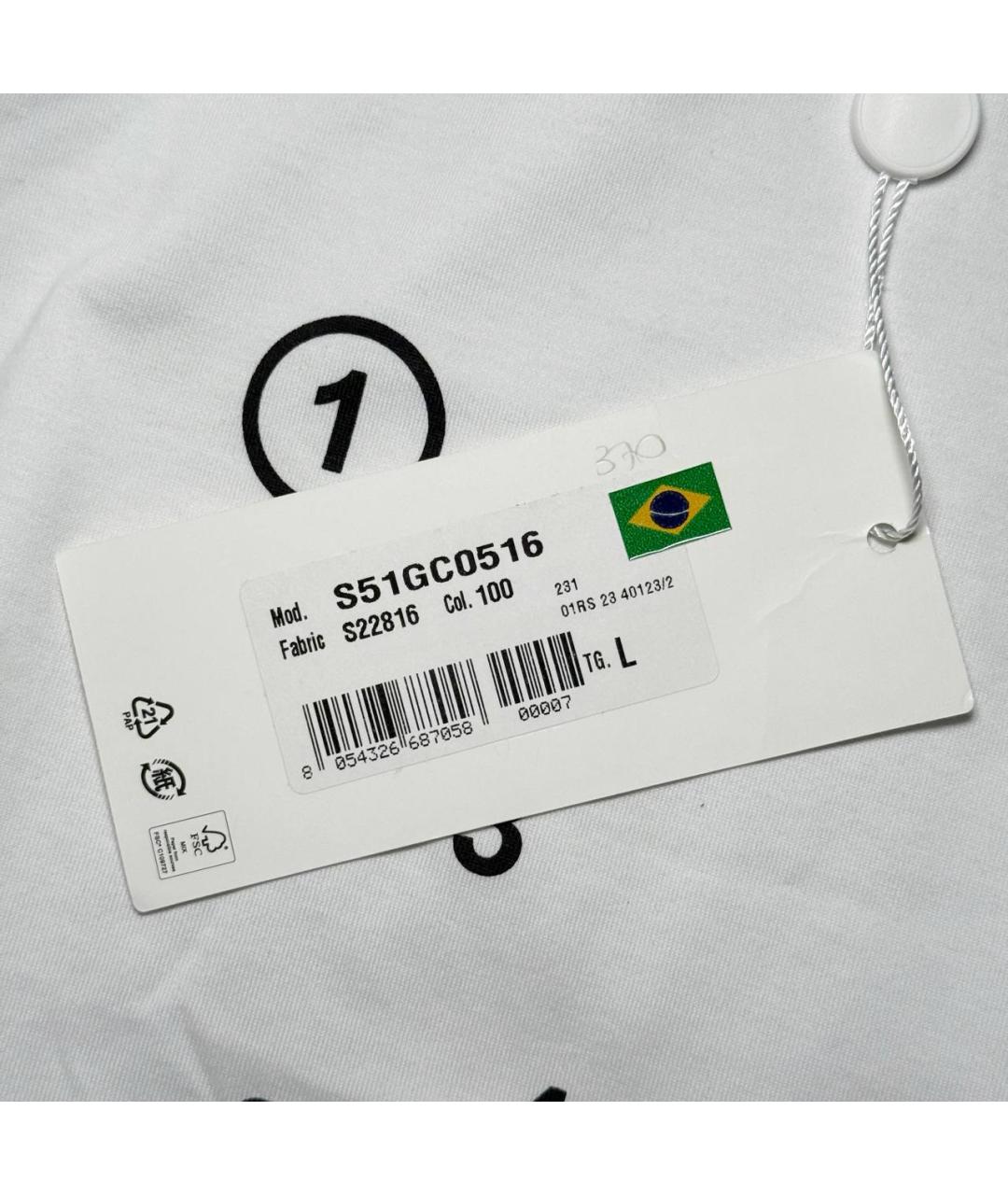 MAISON MARGIELA Белая хлопковая футболка, фото 8