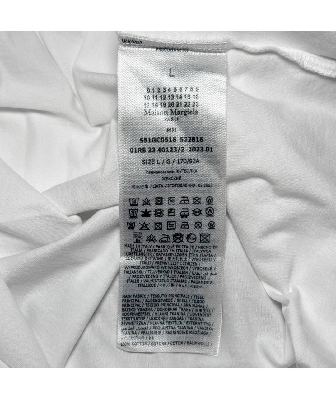 MAISON MARGIELA Белая хлопковая футболка, фото 9