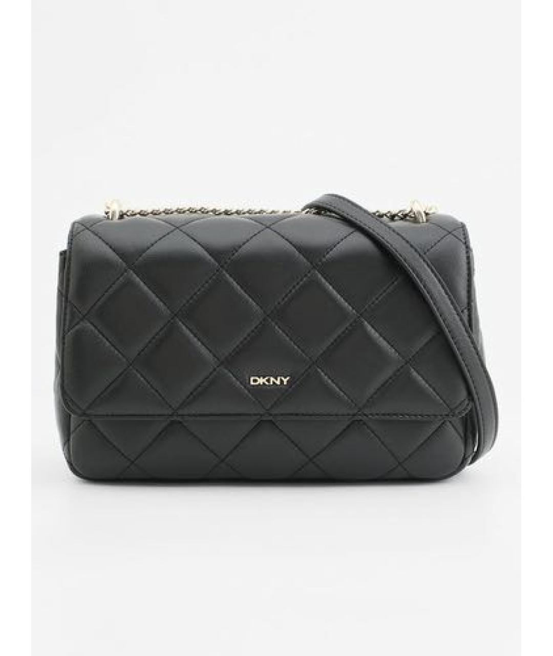 DKNY Черная кожаная сумка через плечо, фото 8