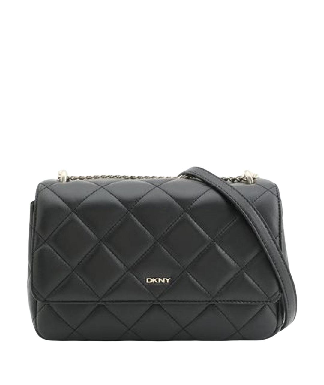 DKNY Черная кожаная сумка через плечо, фото 1