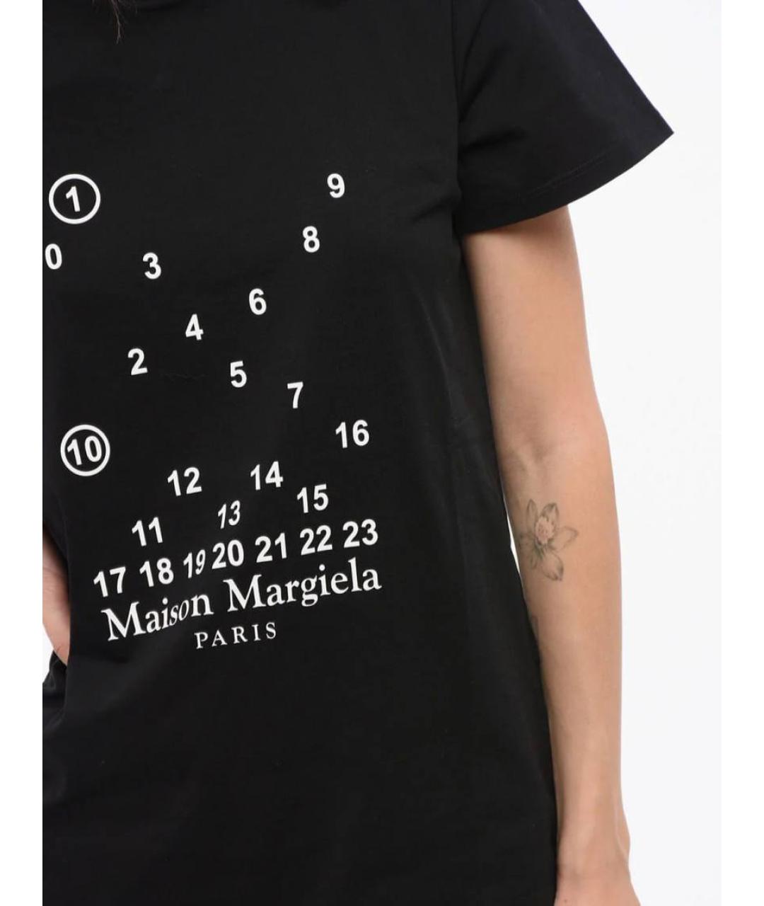 MAISON MARGIELA Черная хлопковая футболка, фото 7