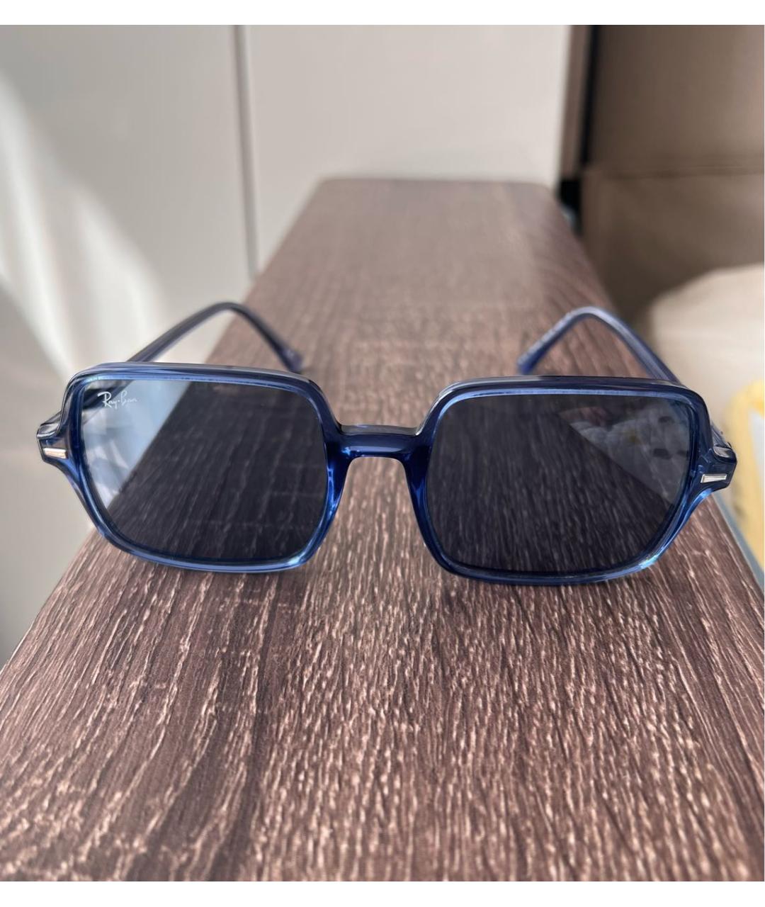 RAY BAN Бирюзовые пластиковые солнцезащитные очки, фото 8