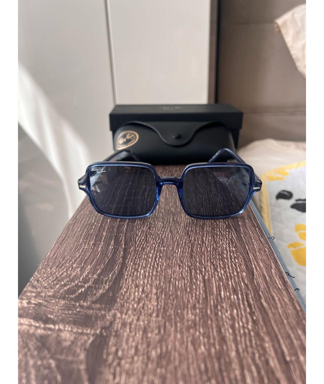 RAY BAN Бирюзовые пластиковые солнцезащитные очки, фото 6