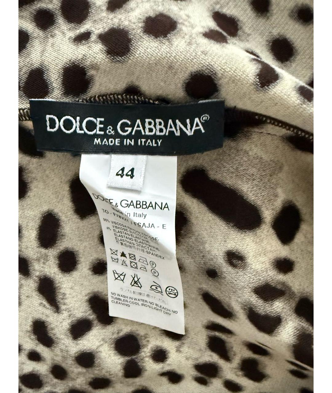 DOLCE&GABBANA Коричневая вискозная футболка, фото 3