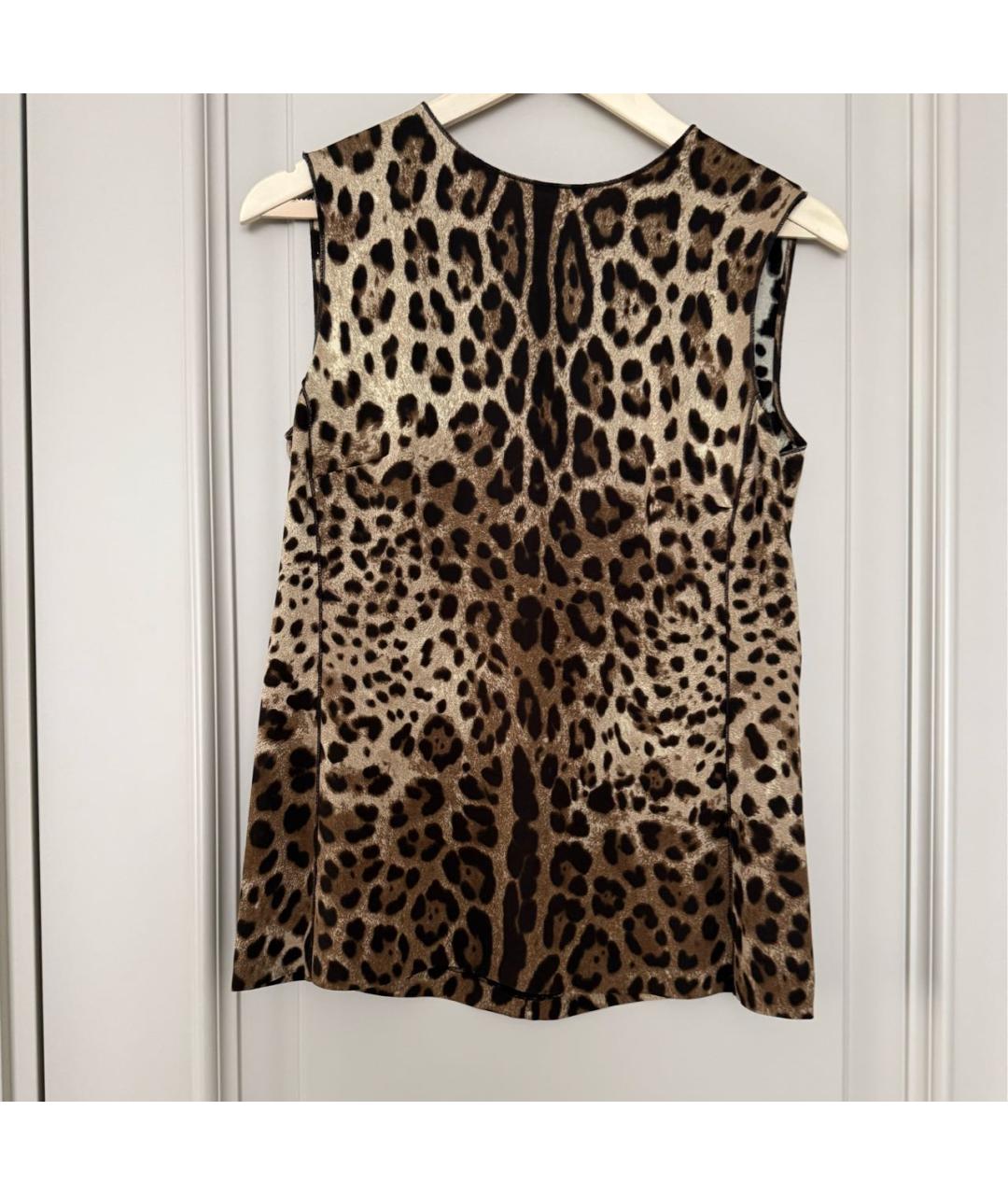 DOLCE&GABBANA Коричневая вискозная футболка, фото 4