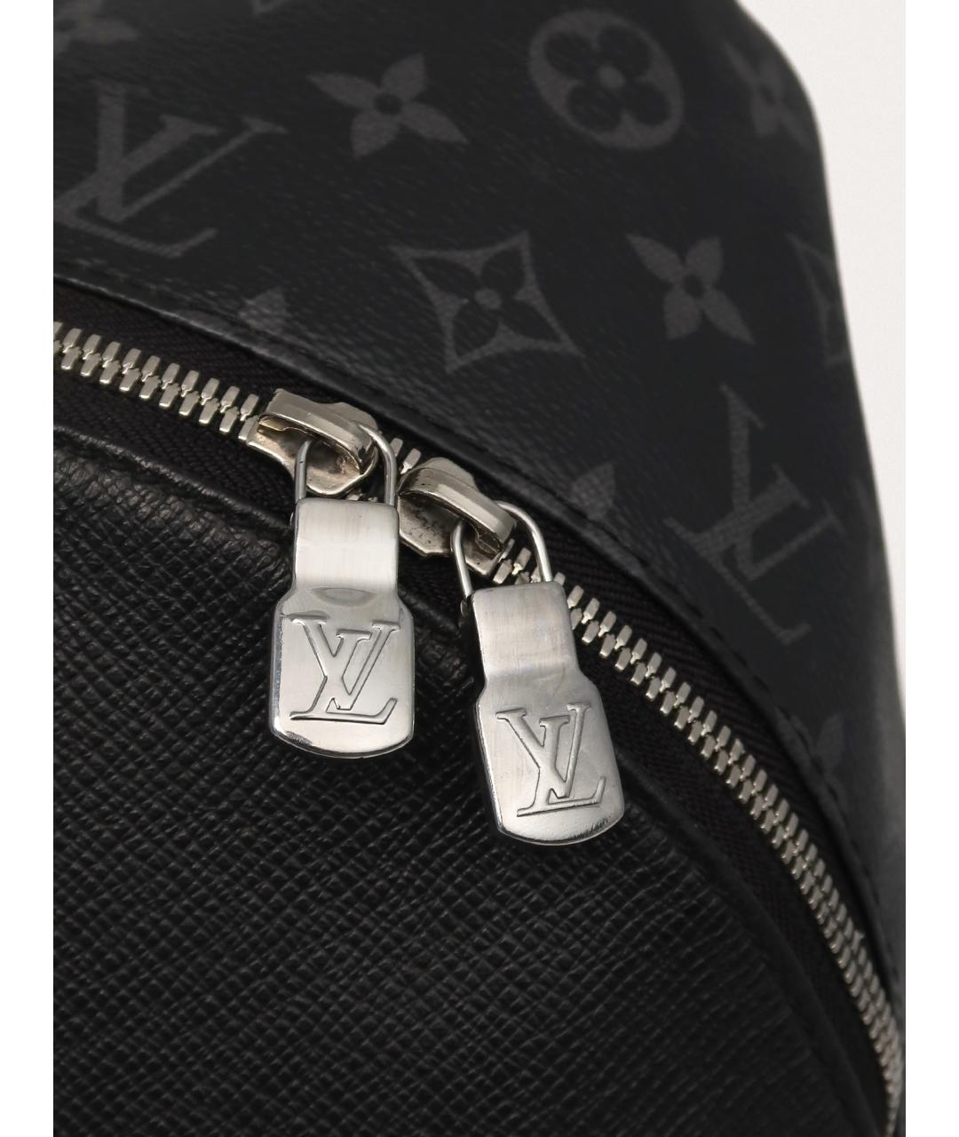 LOUIS VUITTON Черный кожаный рюкзак, фото 6
