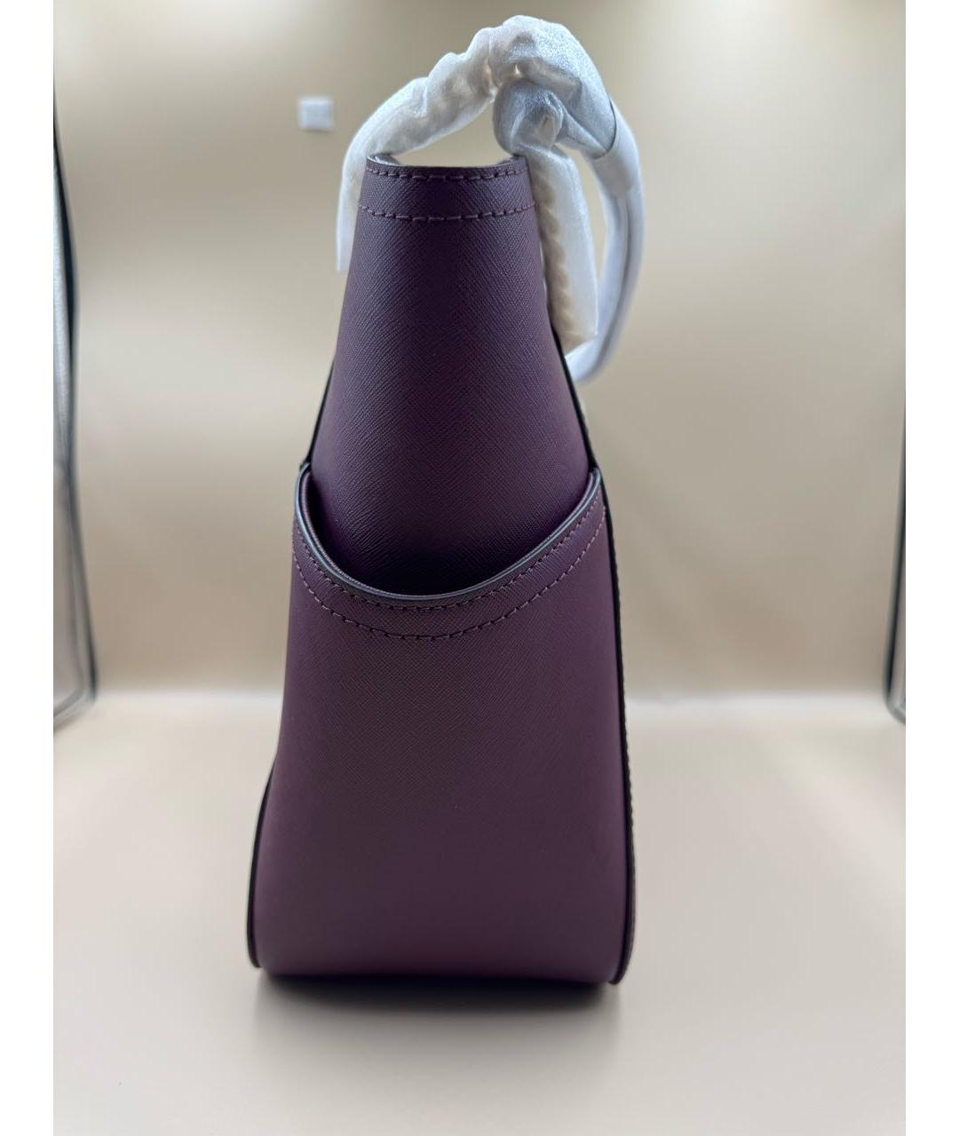 MICHAEL KORS Бордовая кожаная сумка тоут, фото 4