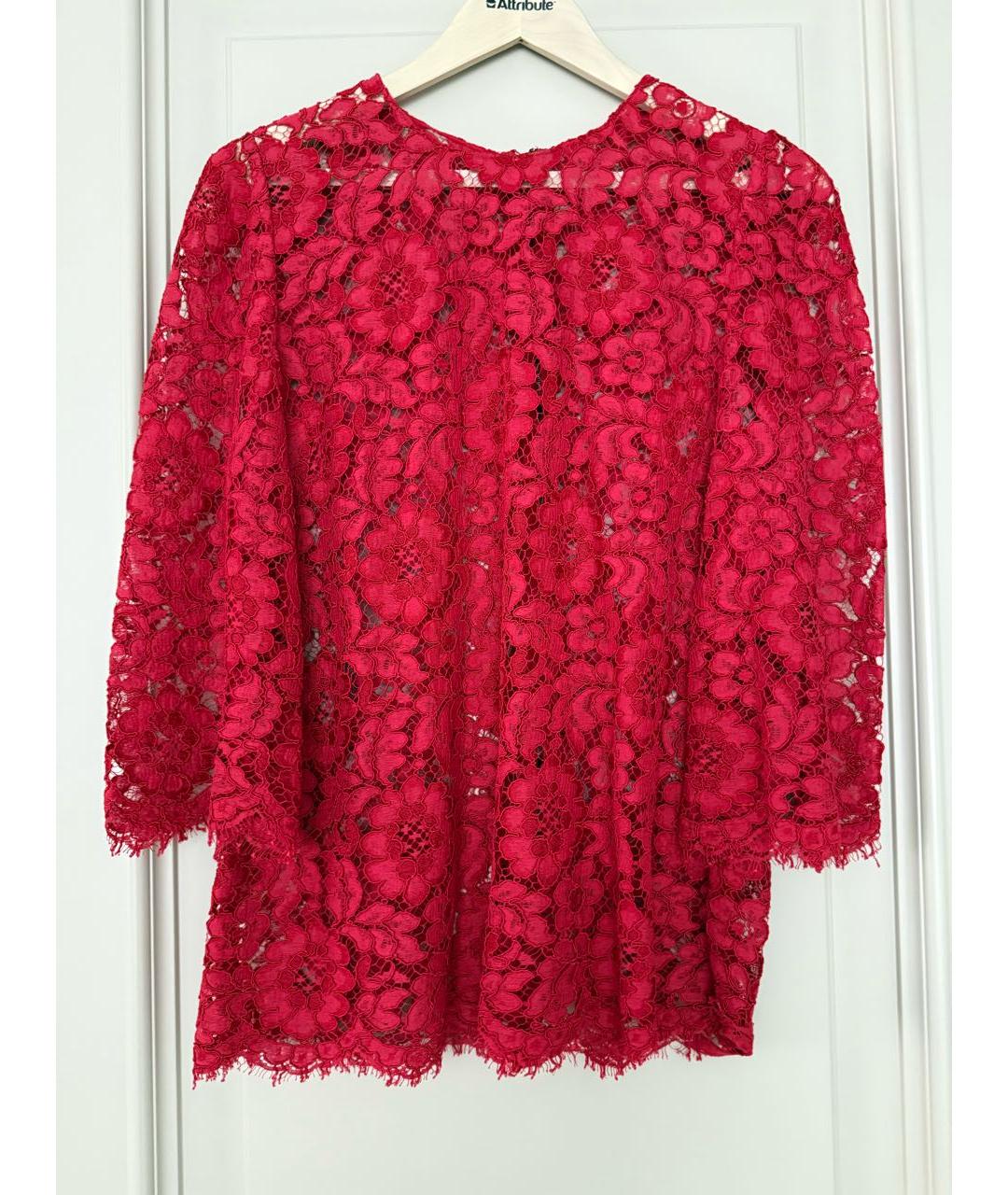 DOLCE&GABBANA Красная кружевная блузы, фото 4