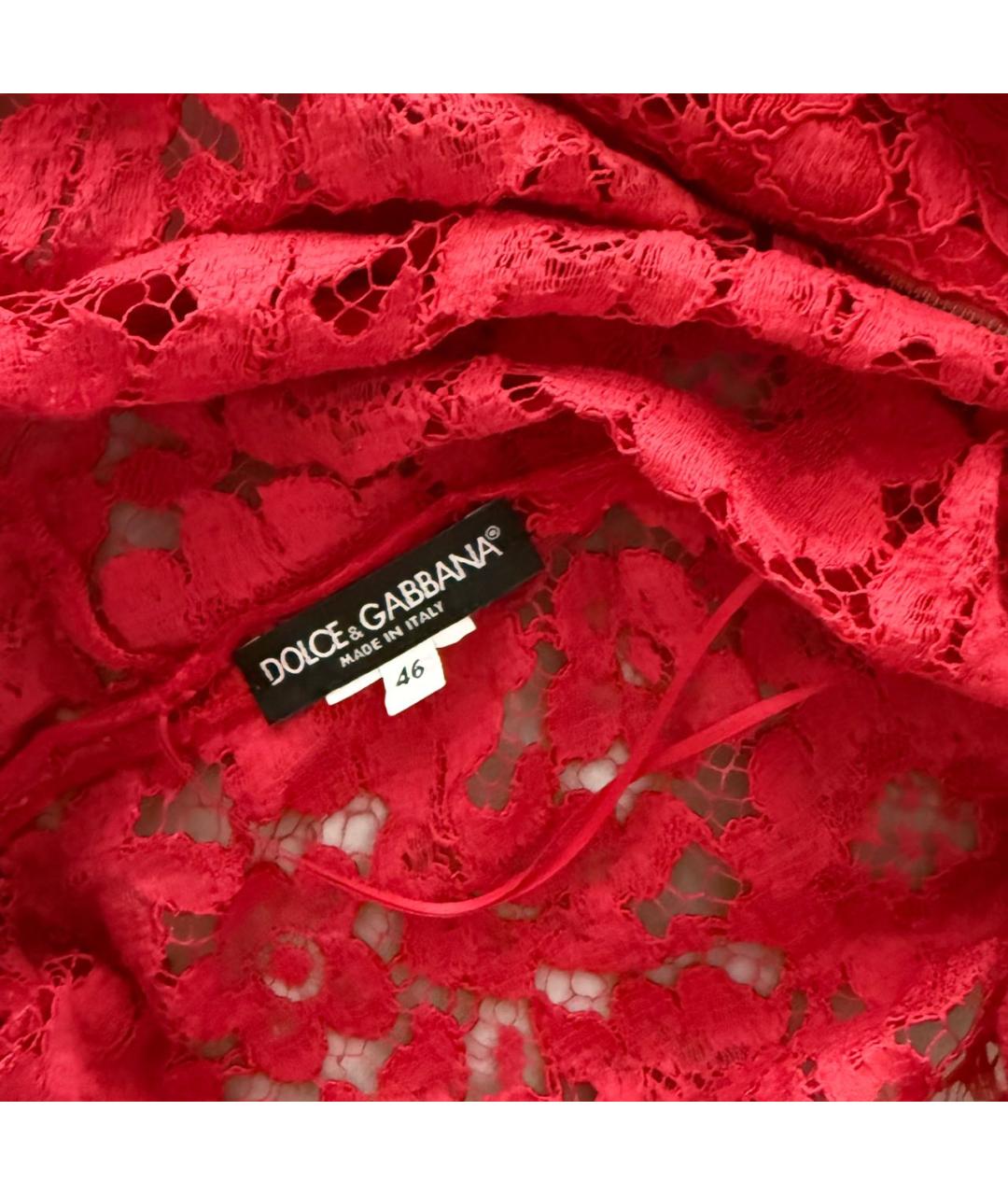 DOLCE&GABBANA Красная кружевная блузы, фото 3