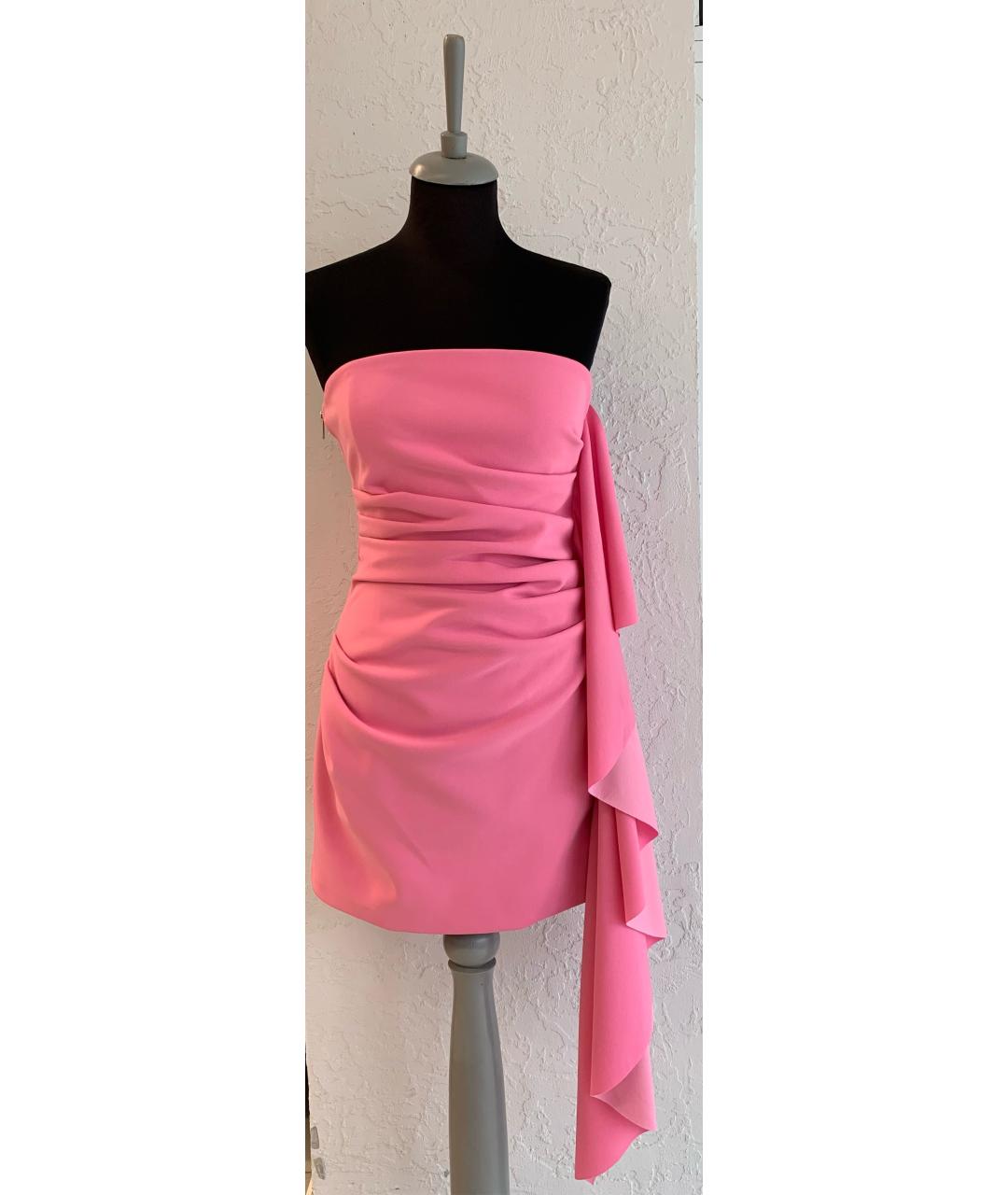 MISHA COLLECTION Розовое полиэстеровое коктейльное платье, фото 2