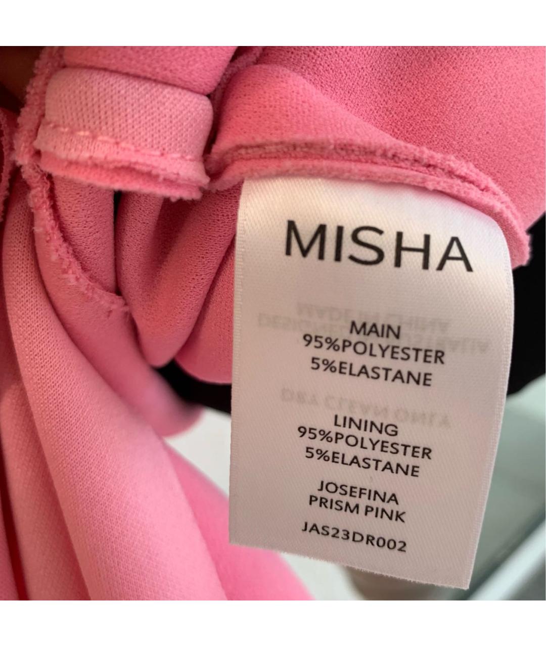 MISHA COLLECTION Розовое полиэстеровое коктейльное платье, фото 5