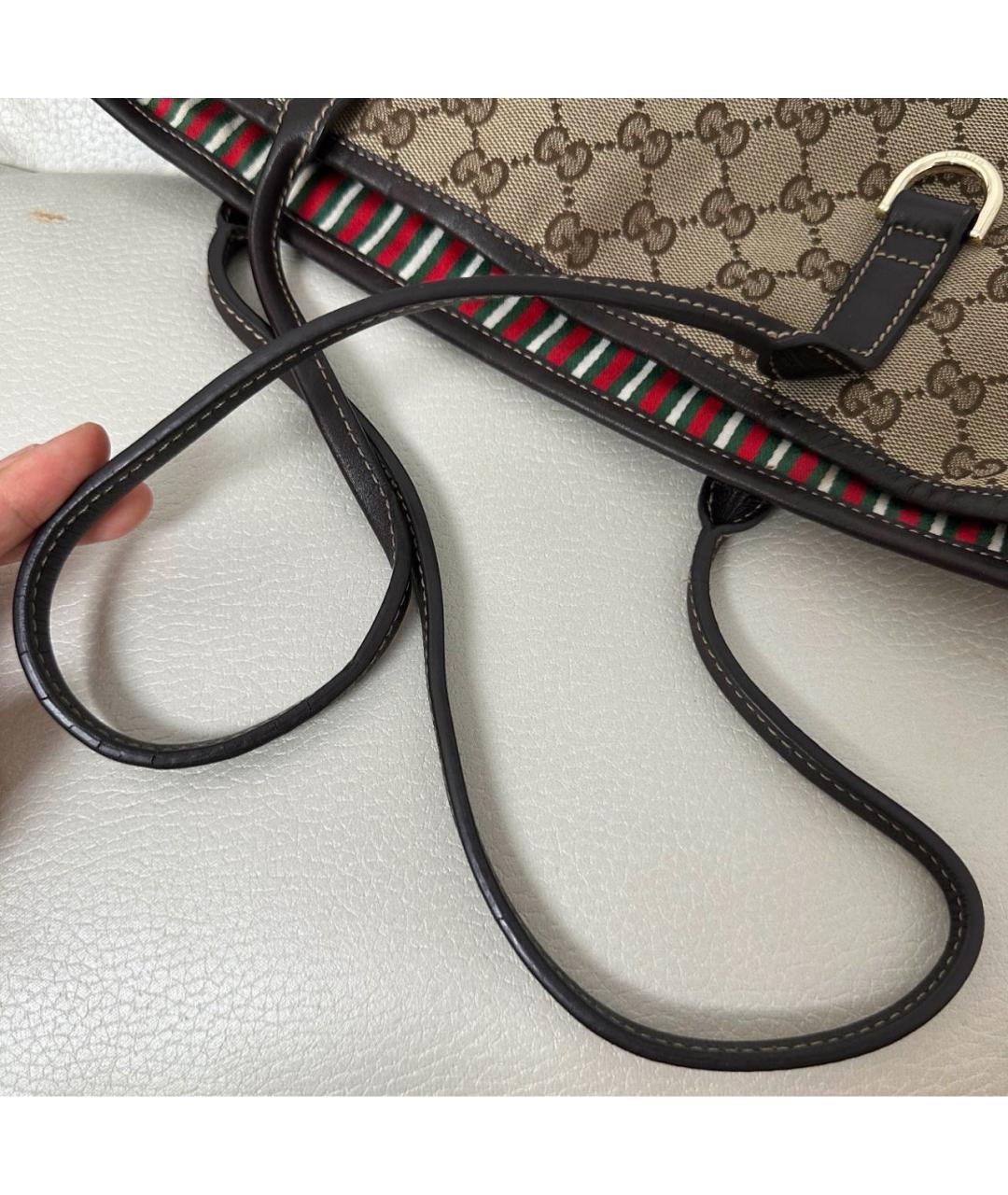 GUCCI Бежевая тканевая сумка тоут, фото 6