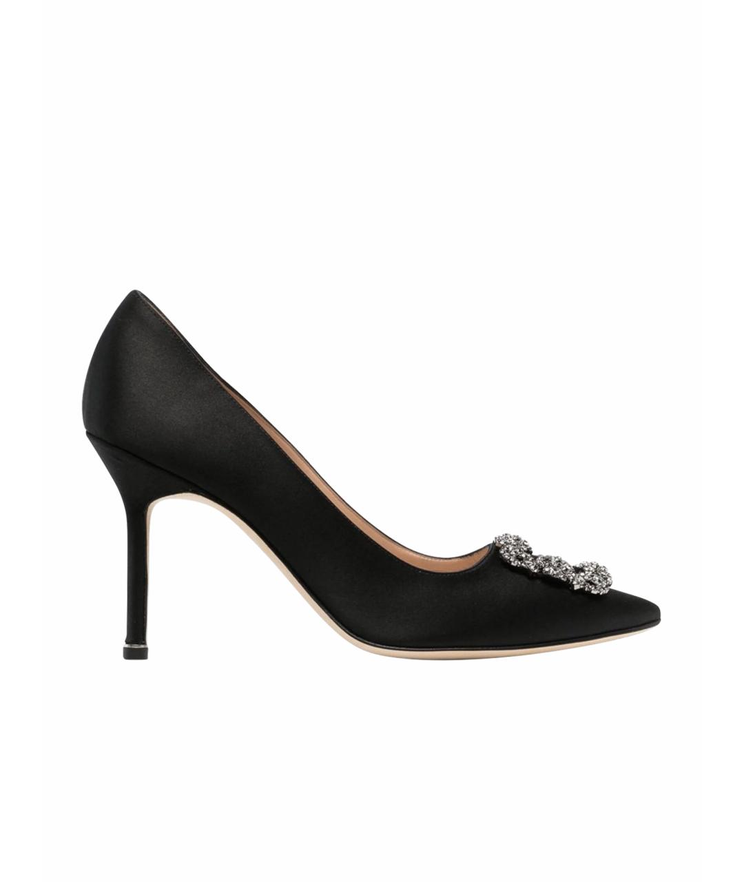 MANOLO BLAHNIK Черные текстильные туфли, фото 1