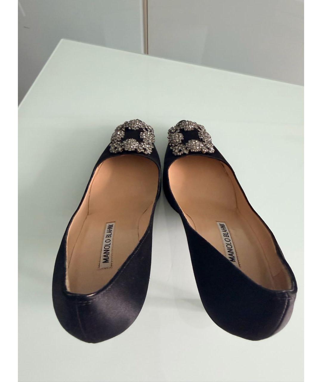 MANOLO BLAHNIK Черные текстильные туфли, фото 3