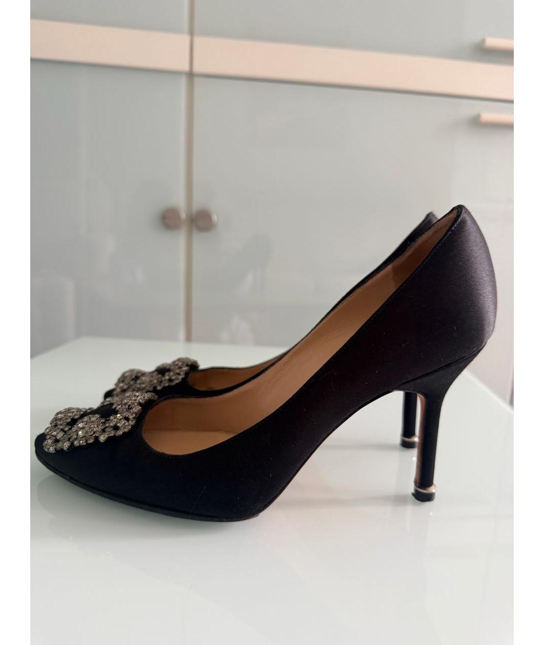 MANOLO BLAHNIK Черные текстильные туфли, фото 4