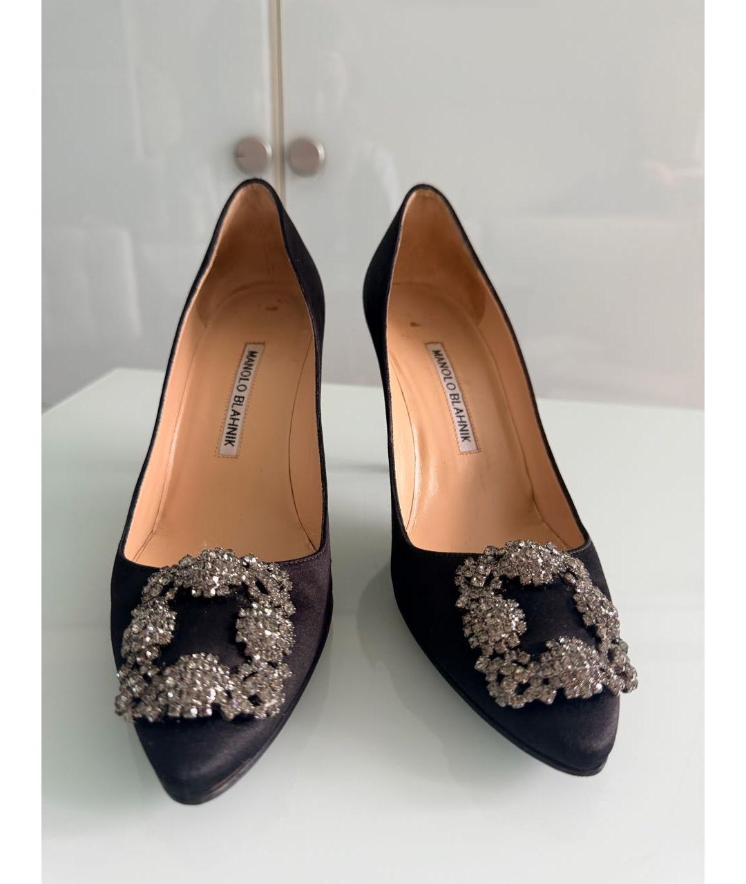 MANOLO BLAHNIK Черные текстильные туфли, фото 2