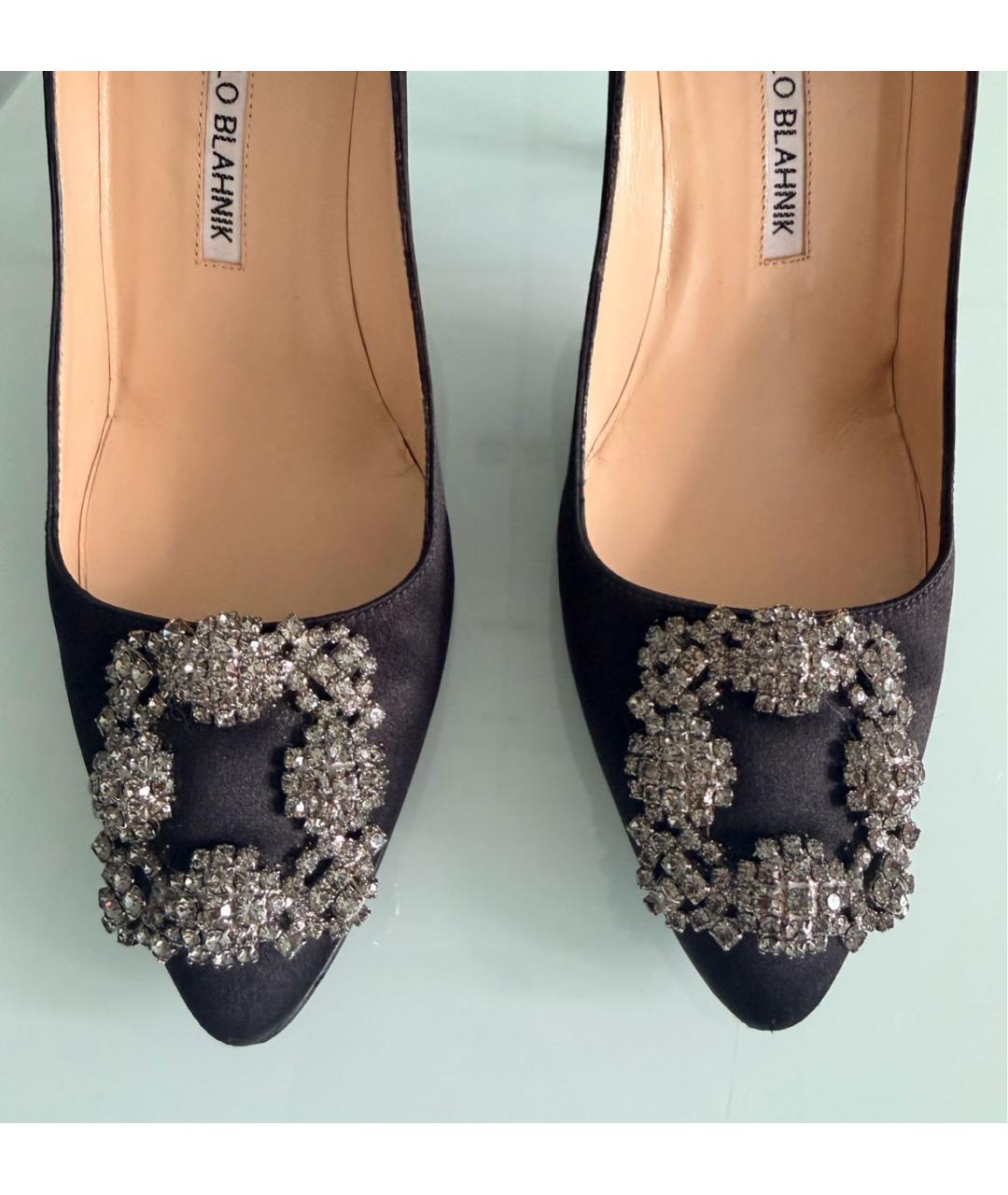 MANOLO BLAHNIK Черные текстильные туфли, фото 5