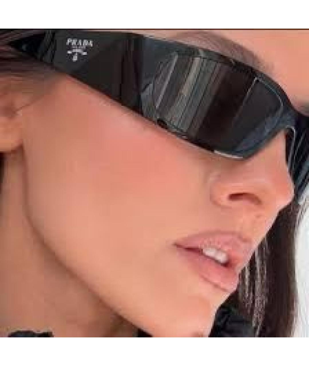 PRADA Черные пластиковые солнцезащитные очки, фото 5