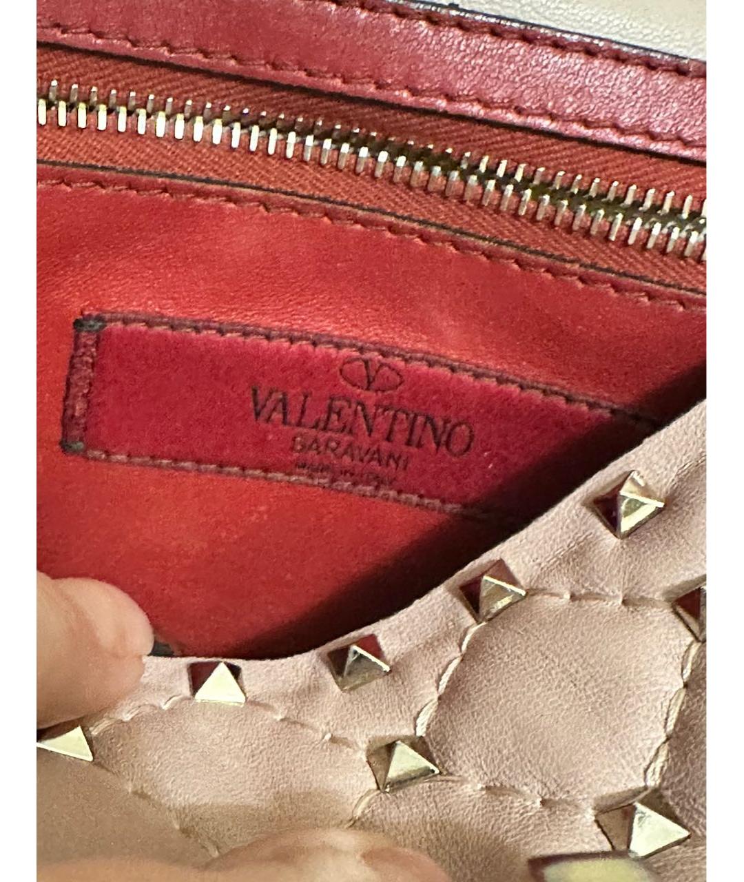 VALENTINO Розовая кожаная сумка с короткими ручками, фото 7