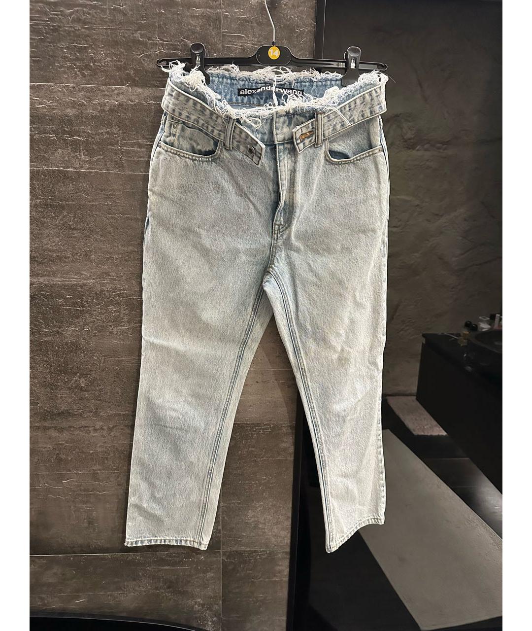 ALEXANDER WANG Синие хлопковые прямые джинсы, фото 4