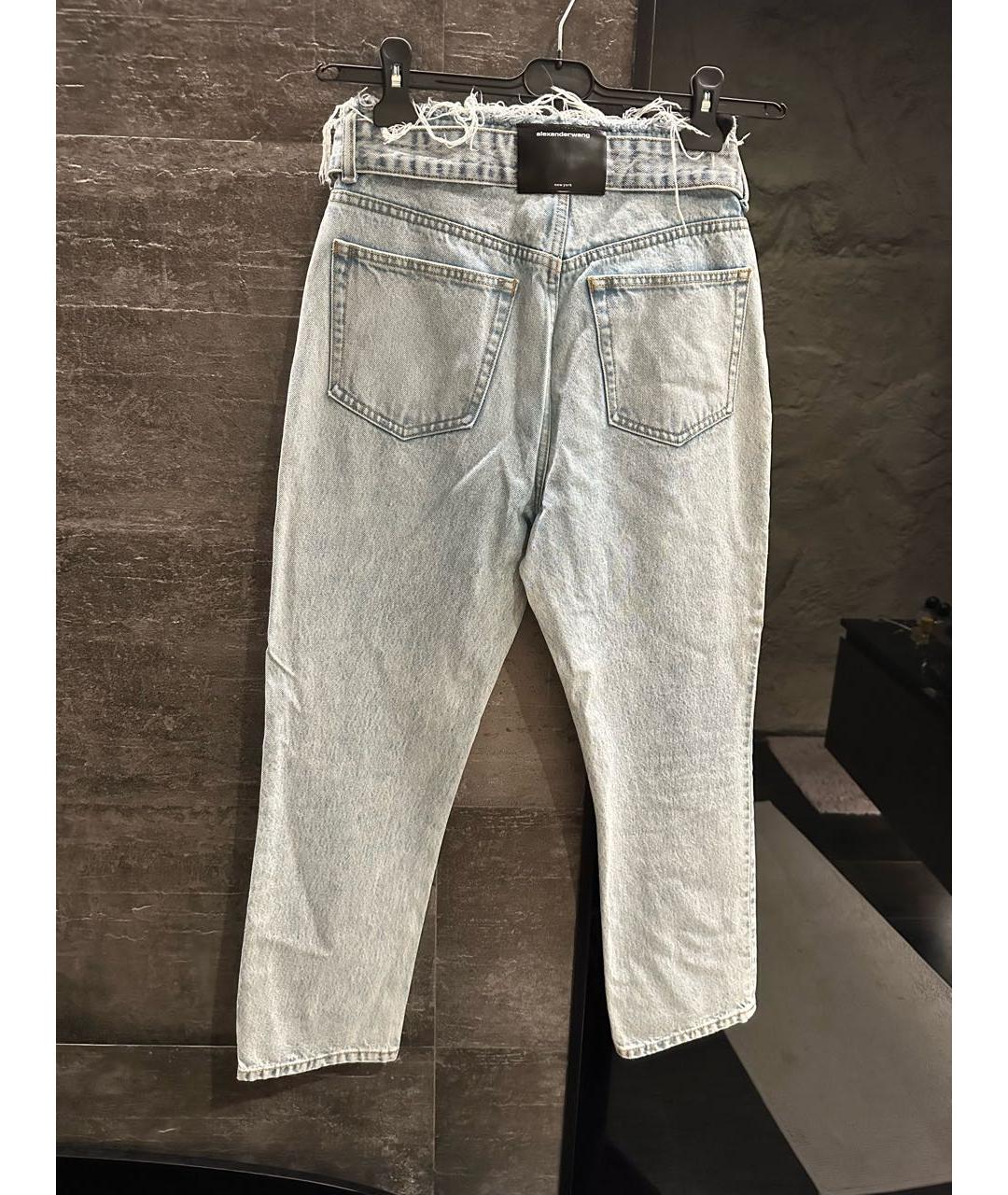 ALEXANDER WANG Синие хлопковые прямые джинсы, фото 2