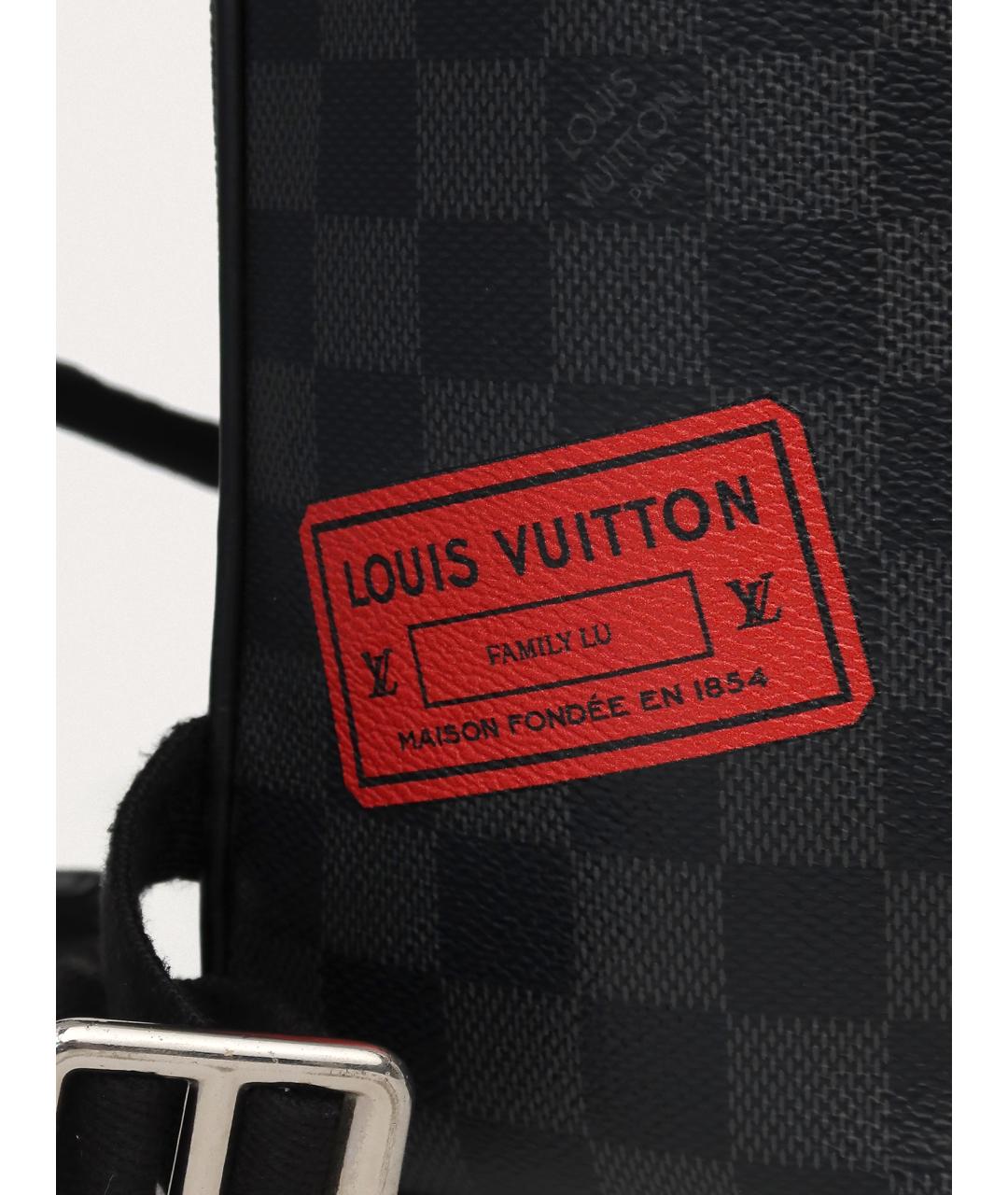 LOUIS VUITTON Черный кожаный рюкзак, фото 5
