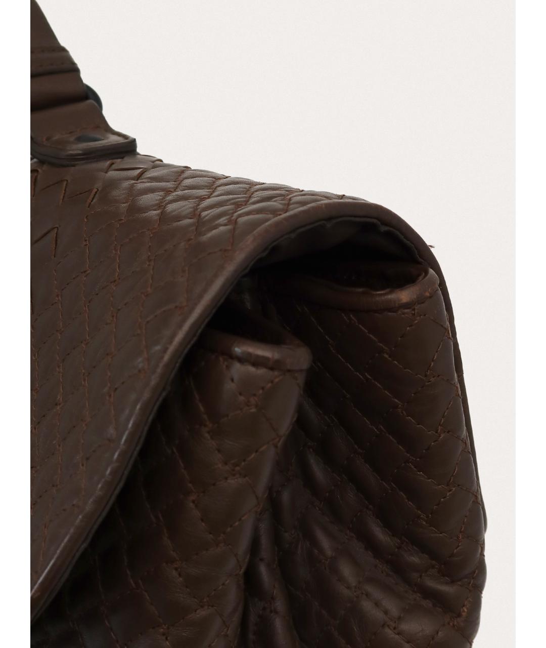 BOTTEGA VENETA Коричневый кожаный портфель, фото 5