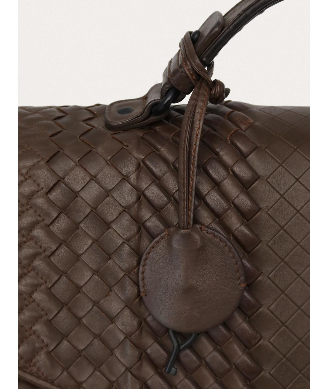 BOTTEGA VENETA Коричневый кожаный портфель, фото 7