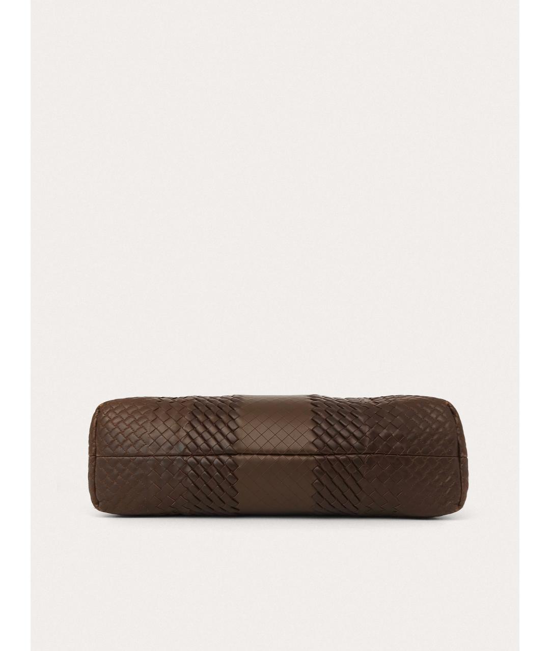 BOTTEGA VENETA Коричневый кожаный портфель, фото 4