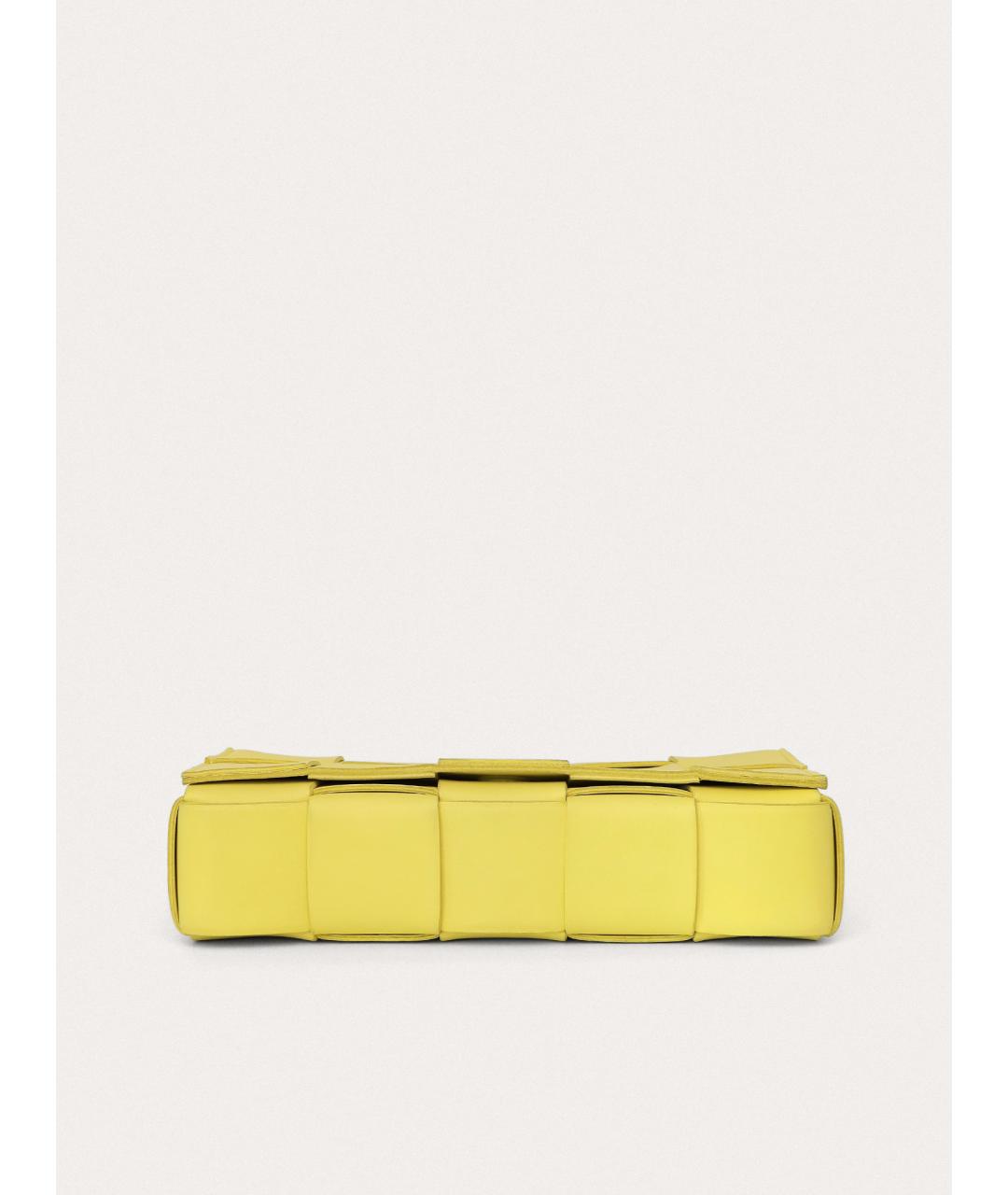 BOTTEGA VENETA Желтая кожаная сумка через плечо, фото 4