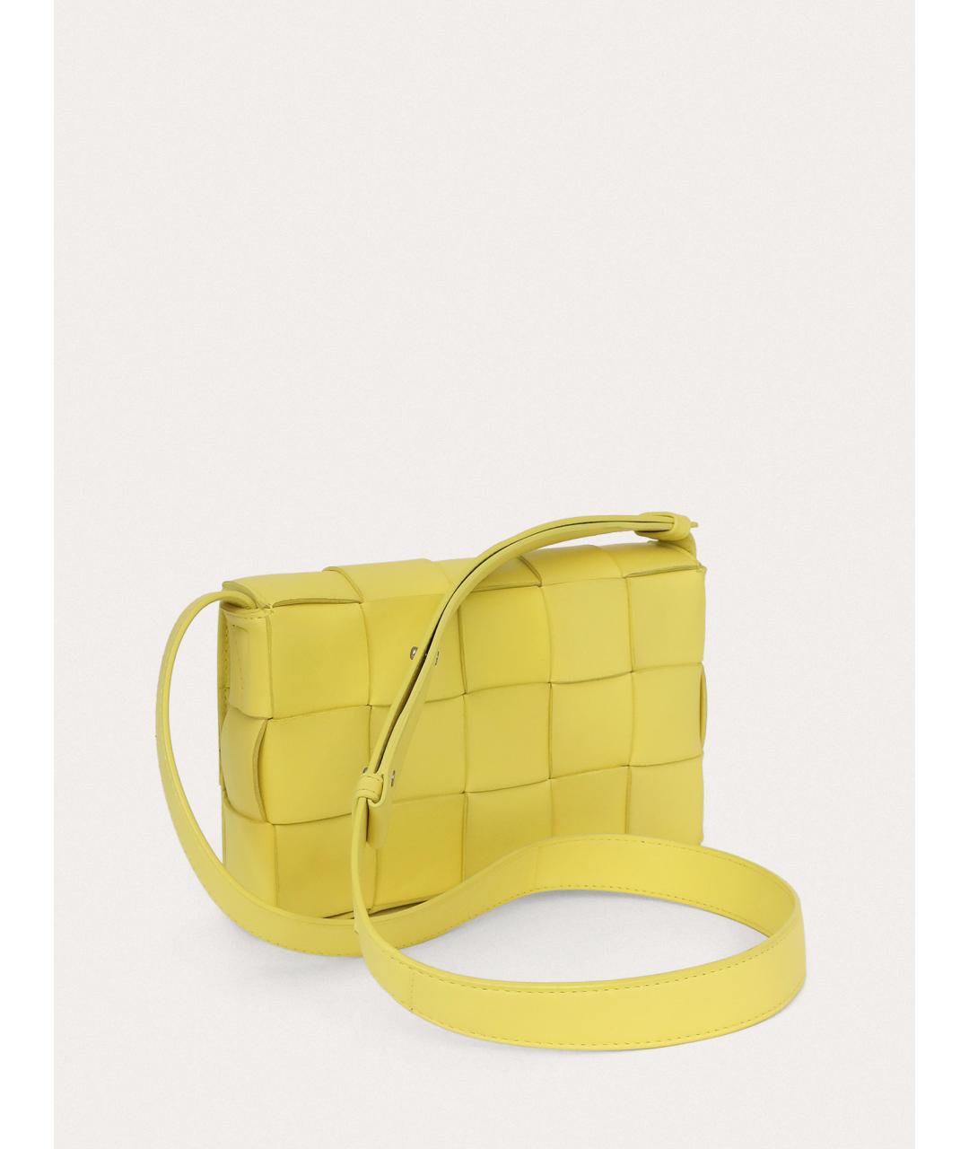 BOTTEGA VENETA Желтая кожаная сумка через плечо, фото 3