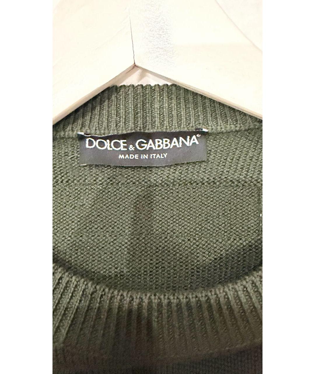 DOLCE&GABBANA Зеленый шерстяной джемпер / свитер, фото 3