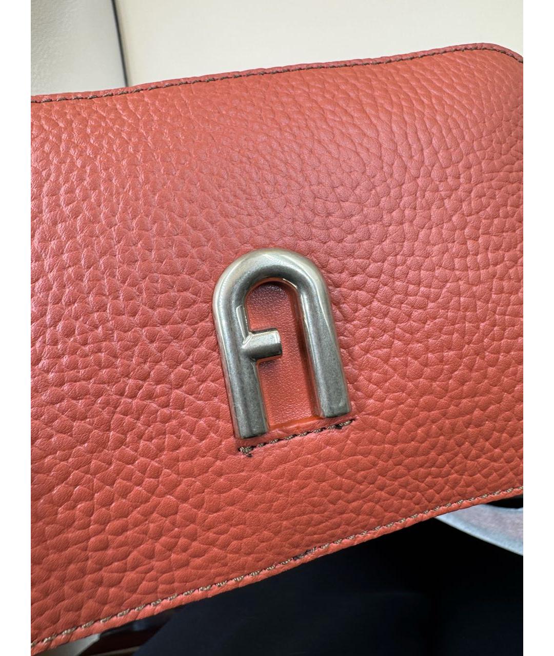 FURLA Оранжевая кожаная сумка через плечо, фото 7