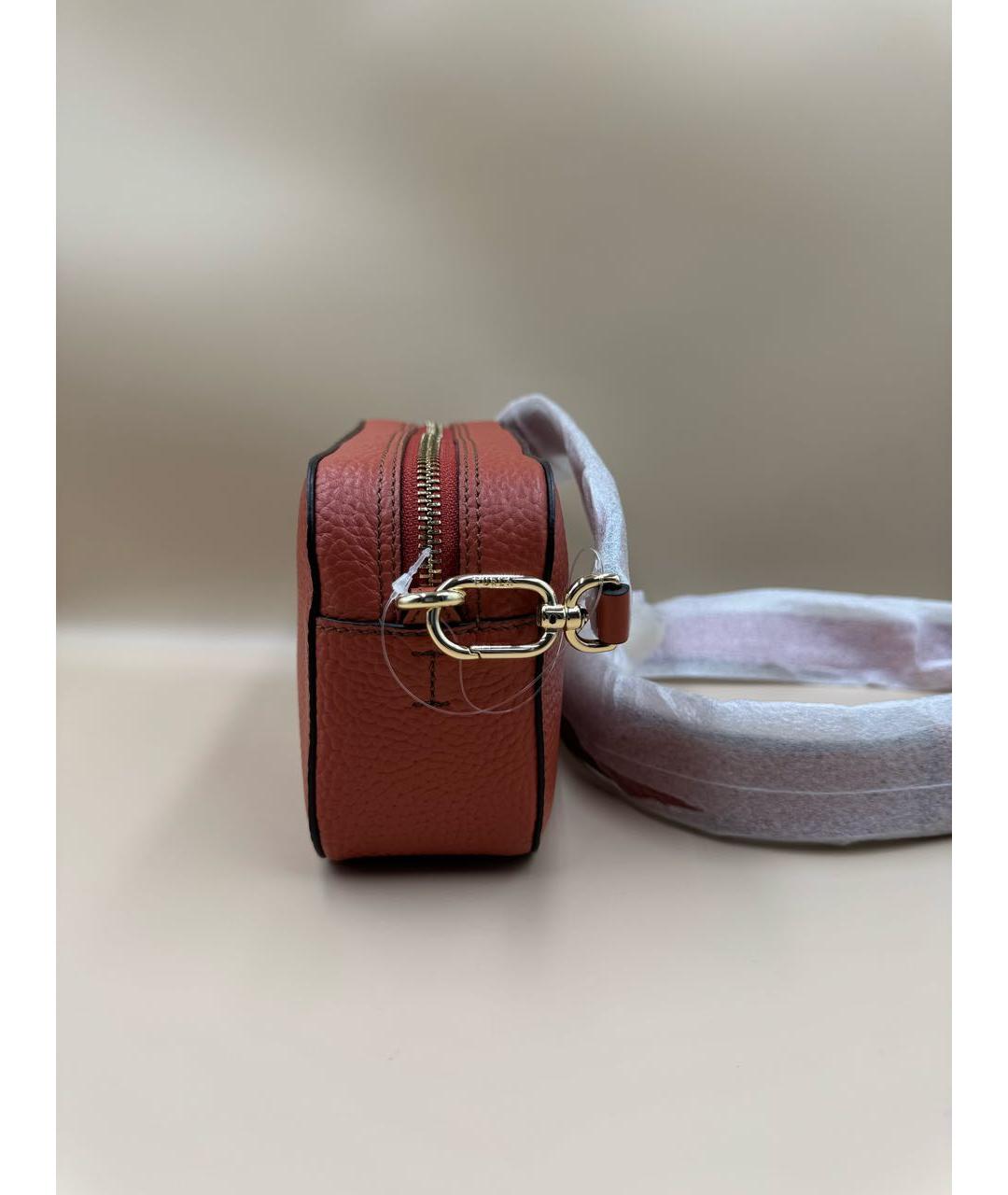 FURLA Оранжевая кожаная сумка через плечо, фото 4
