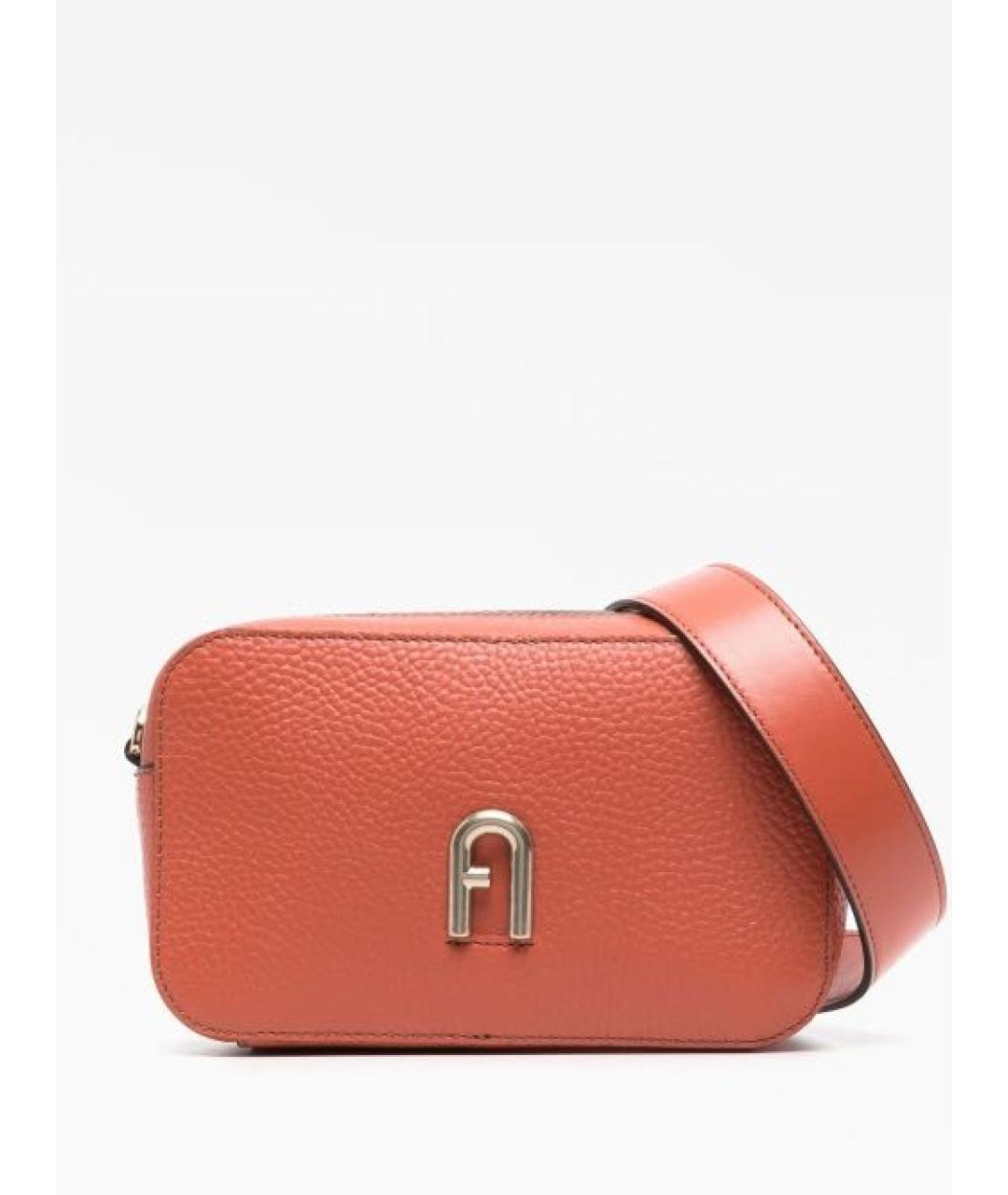 FURLA Оранжевая кожаная сумка через плечо, фото 9