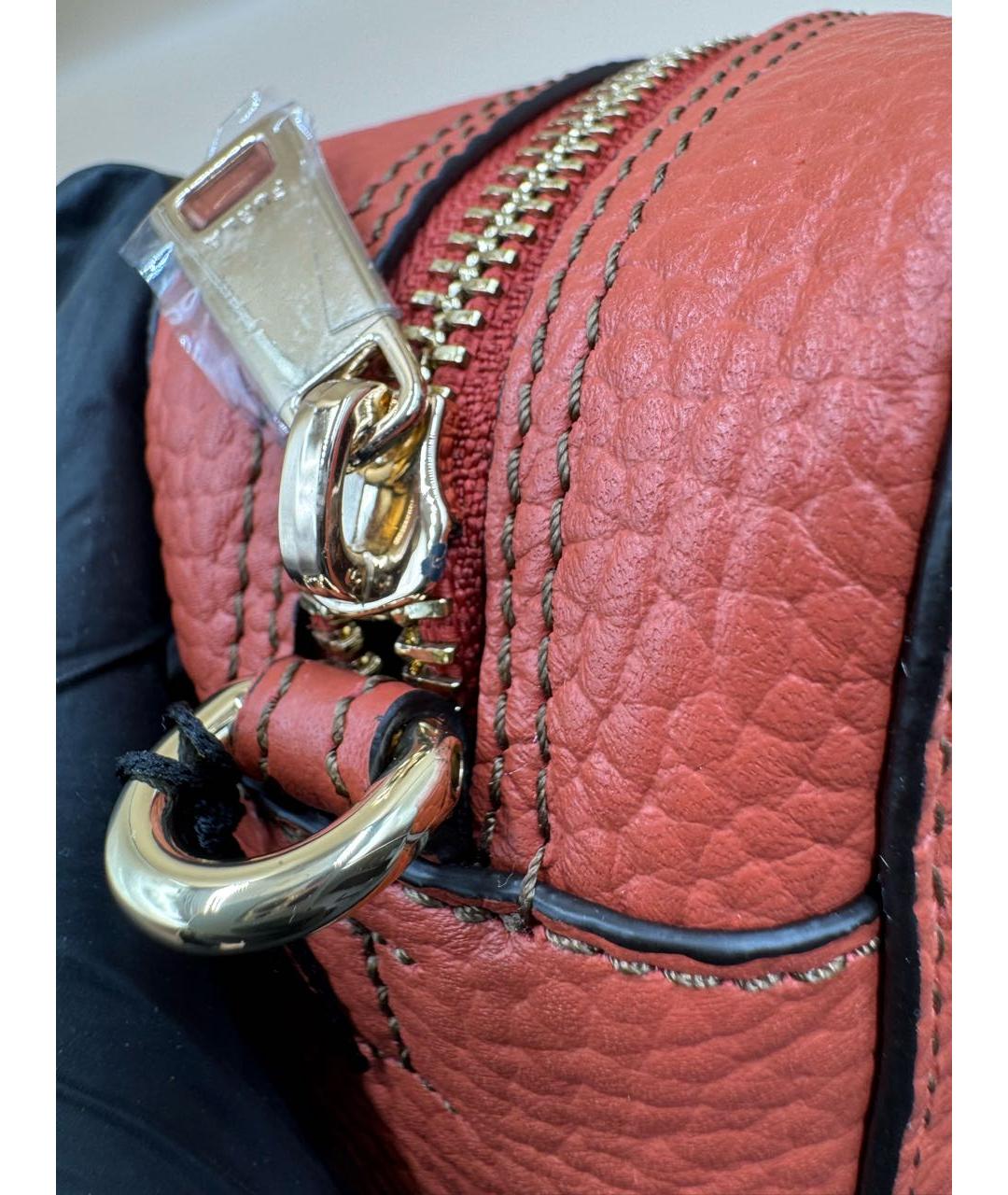 FURLA Оранжевая кожаная сумка через плечо, фото 6