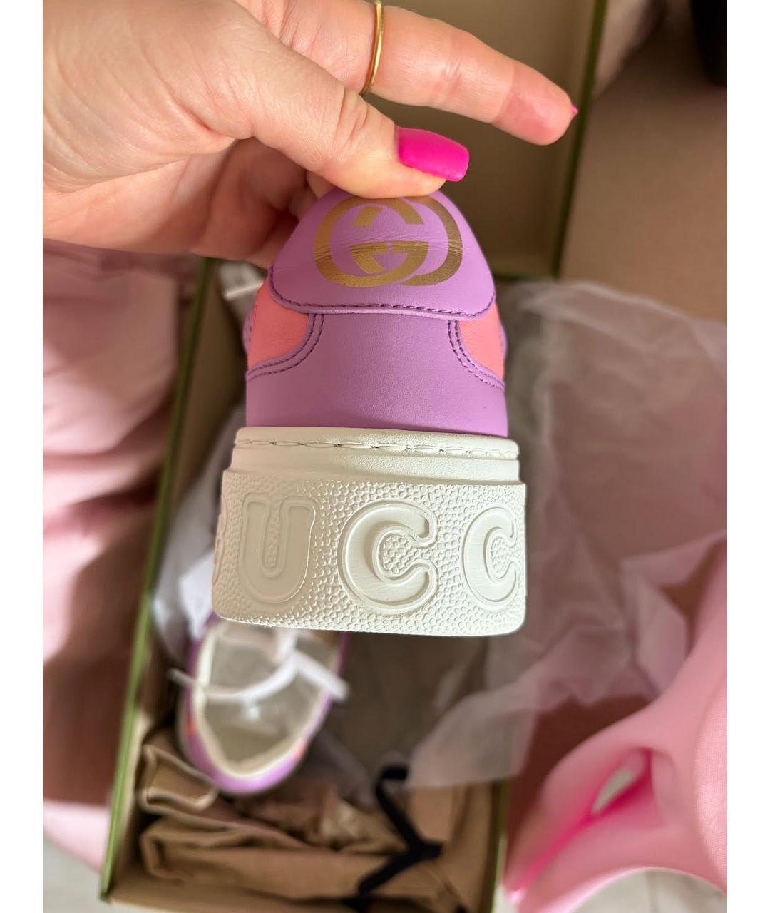 GUCCI Мульти кроссовки из лакированной кожи, фото 7